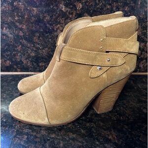 Rag & Bone Harrow Ankle Booties Camel Suede Pull $495